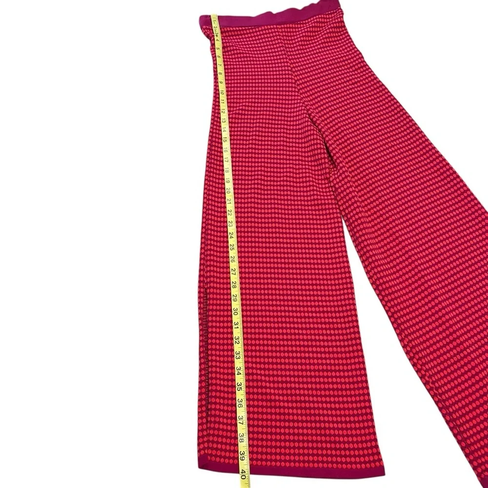 Zara Knit High Waist Two Tone Stretchy Flared Leg Size Small‎ Red Purple Retro - Picture 6 of 11